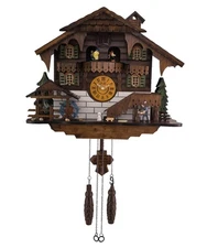 Traditional Black Forest Cuckoo Clock German Design Wood Chopper  Musical Quartz
