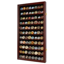 DisplayGifts Military Challenge Coin Poker Chip Display Case Wall Cabinet Holder