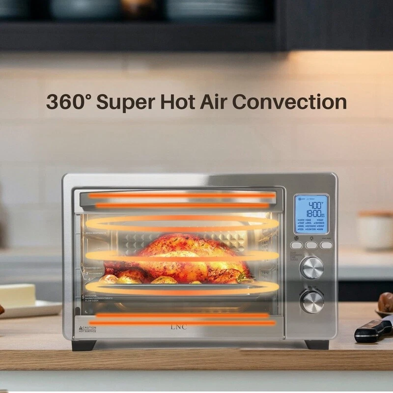 12-in-1 Digital Air Fryer Toaster Oven with Rotisserie Countertop Cooking Appliance