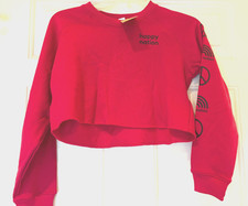 Happy Nation Victorias Secret Crop Sweatshirt Size Girls M 10 NEW