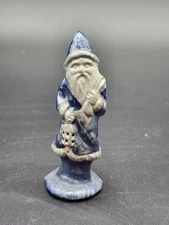 Rowe Pottery Salt Glaze Santa Christmas Ornament Retired Figurine Vtg 90s *AS IS