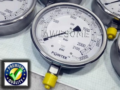 HOCHDRUCKMESSGERÄT 2100 BAR 30000 PSI SS KÖRPER GLYKOLGEFÜLLT 1/2'' BSP