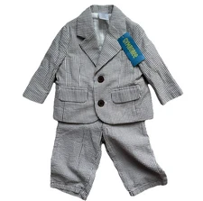 Baby Boy Suit Gymboree Resort Getaway Seersucker Wedding Outfit Size 6-12 Months
