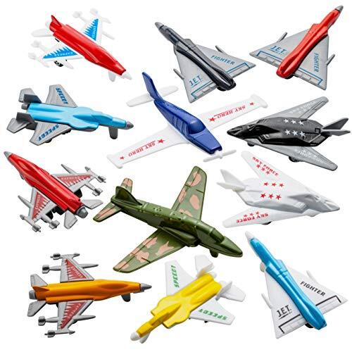 Airplane Toys - 12 Pack Vehicle Aircraft Plane Playset, Includes Styles of - Picture 2 of 8