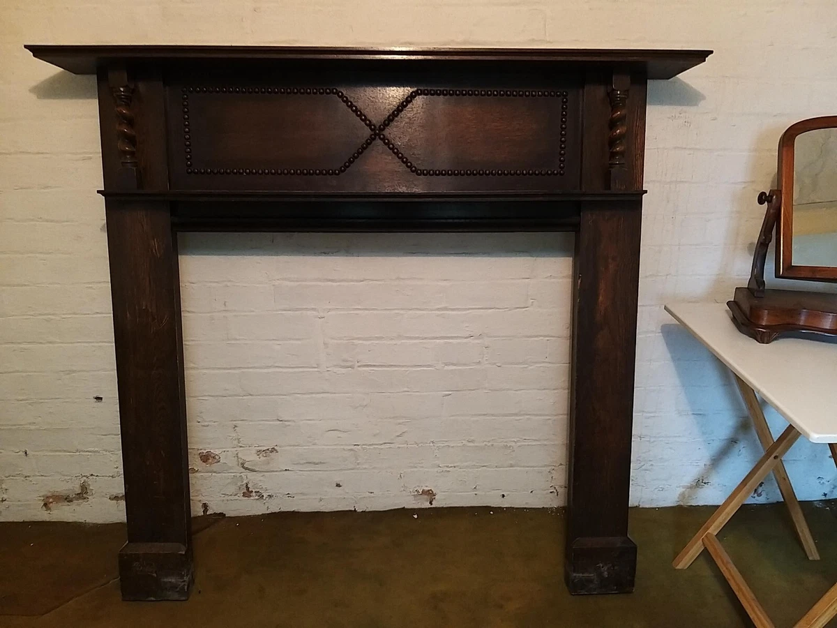 Lovely Wooden Fireplace Surround Reclaimed Wooden Vintage Style Good  Condition | eBay