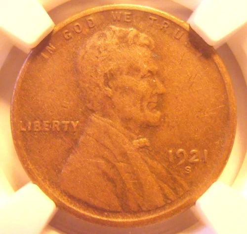 1921 S Lincoln Cent, NGC Certified VF Details   (21SN34)