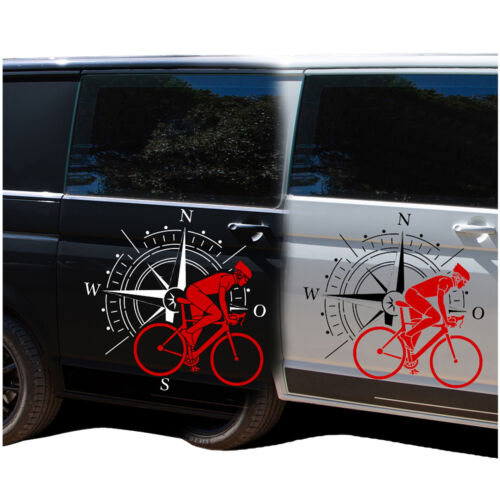 Aufkleber Set Kompass & Fahrrad 61x60cm Windrose Sticker Auto Wohnwagen KX072 - Bild 81 von 96