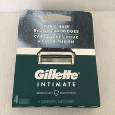 NEW Gillette Intimate Pubic Hair 5-Blade Razor Blade Refills, 4 CT