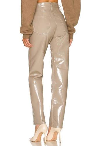 Agolde Taupe Quail Patent 90’s Recycled Leather Pinch Waist Pants Size 28/US6 - 第 2/10 張圖片