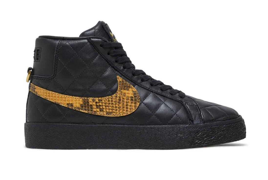 Taille 6,5   Blazer Nike Zoom Mid QS SB x Supreme Noir Peau de Serpent 2022