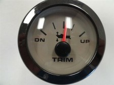 TRIM GAUGE X006422F BLACK CHROME BEZEL / TAN FACE MARINE BOAT
