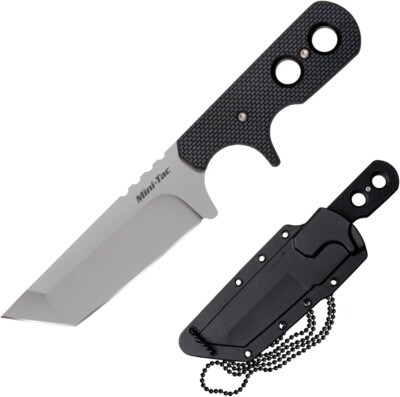 Cold Steel Mini Tac Tanto Neck Knife 3.75'' Fixed AUS-8 Razor-Sharp Blade