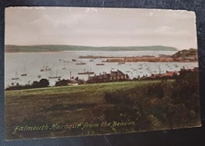 vtg postcard Falmouth Harbour from the Beacon England UK Frith unposted