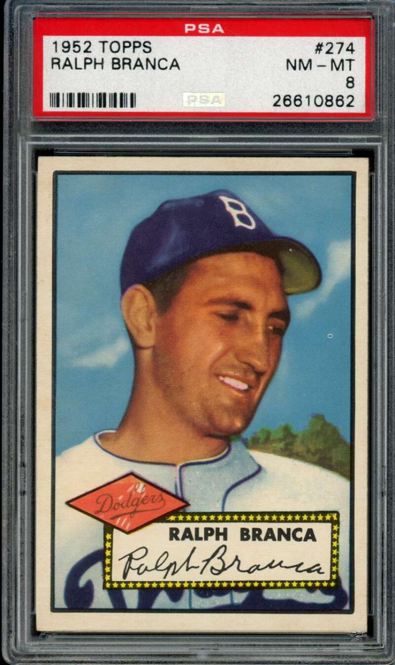 1952 Topps #274 Ralph Branca PSA 8 Dodgers  (0862)