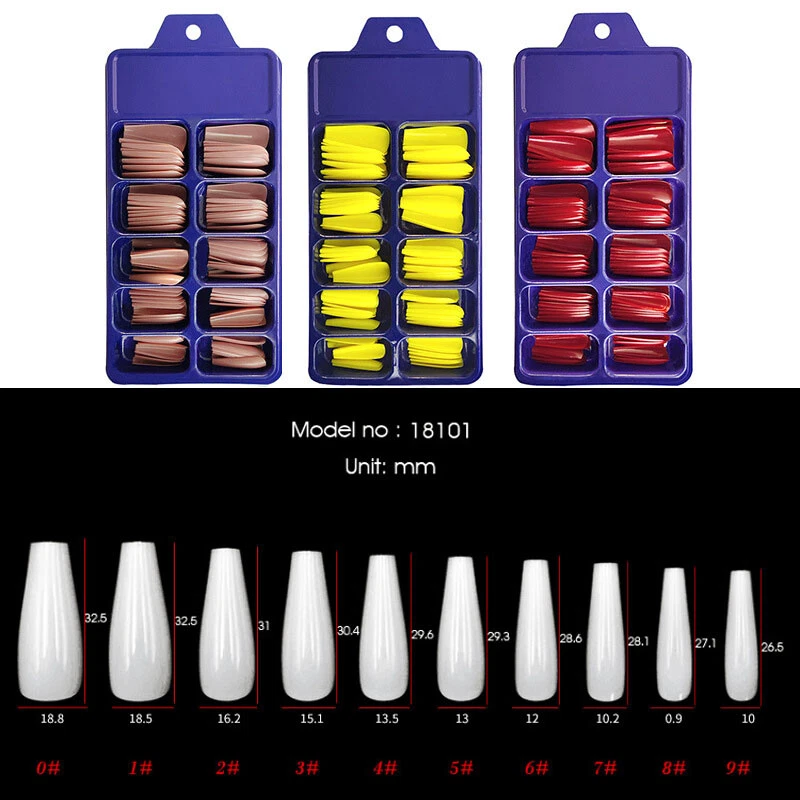 100Pcs/Set False Nail Tips Matte Full Cover Long Coffin Fake Nails Art Manicure - Image 2 of 4
