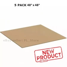 5 PACK Cardboard Sheets 48" x 48" Corrugated Kraft 5/32" Thick Single Wall NEW