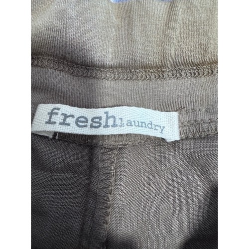 Cravatta marrone pantw lino gamba larga Fresh Laundry taglia S - Foto 4 di 8