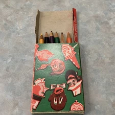 Vtg Pack of Funny Face School Pencils Empire Pencil Co Colored Pencils