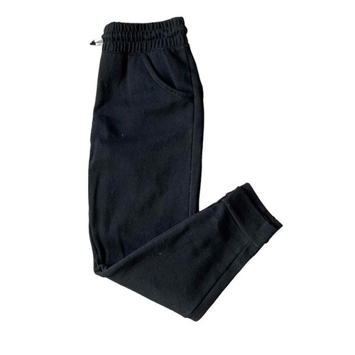 NWOT Girls L 10-12 Cat & Jack Solid Black Sweatpants With Pockets - Picture 2 of 2
