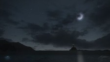 Landscape art minimalism lighthouse night moon clouds Custom Gaming Mat Desk