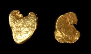 Genuine Natural Gold Nugget Calif. Alaska Post Earrings .82gr 6.09mm x 4.83mm