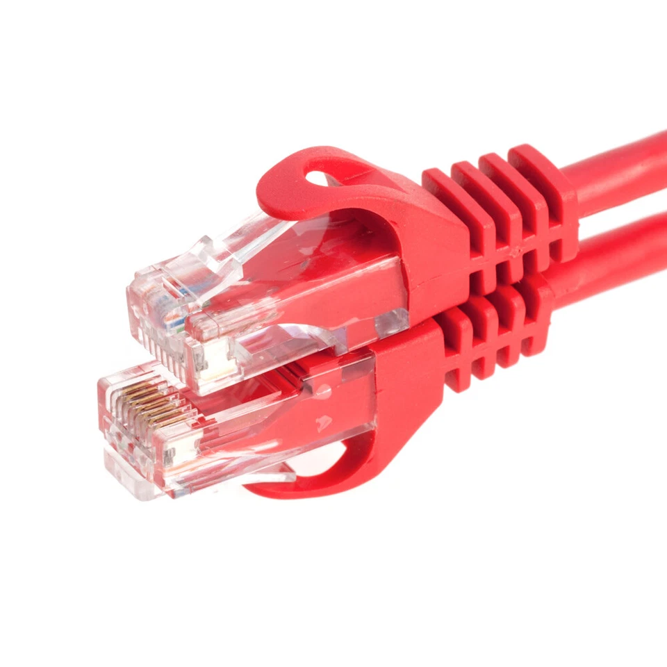 CAT6 Ethernet Patch Cord RJ-45 LAN Network Cable Red 50FT- 200FT Multi-Pack LOT - Image 2 of 4