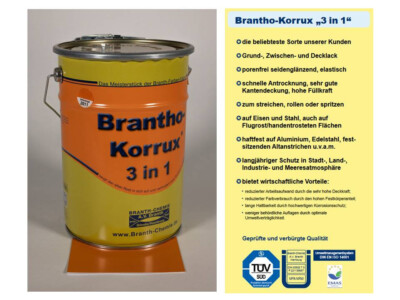 Brantho Korrux 3in1 Rostschutz 5l Metallschutzfarbe Farbauswahl alle Farbtöne