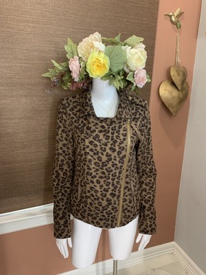 kensie leopard wool coat