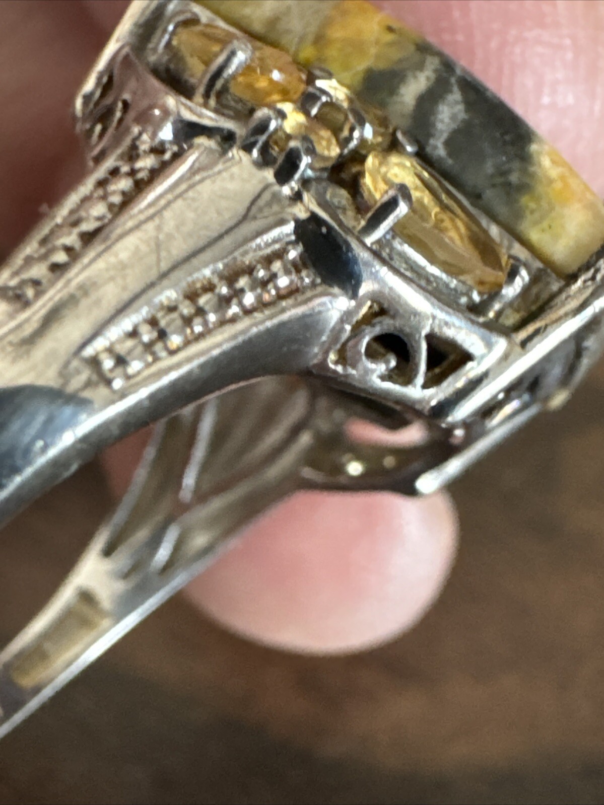 Bumblebee Jasper Sterling Silver Southwestern Rin… - image 11