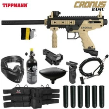 Maddog Tippmann Cronus Basic Red Dot HPA Paintball Gun Package - Black / Tan