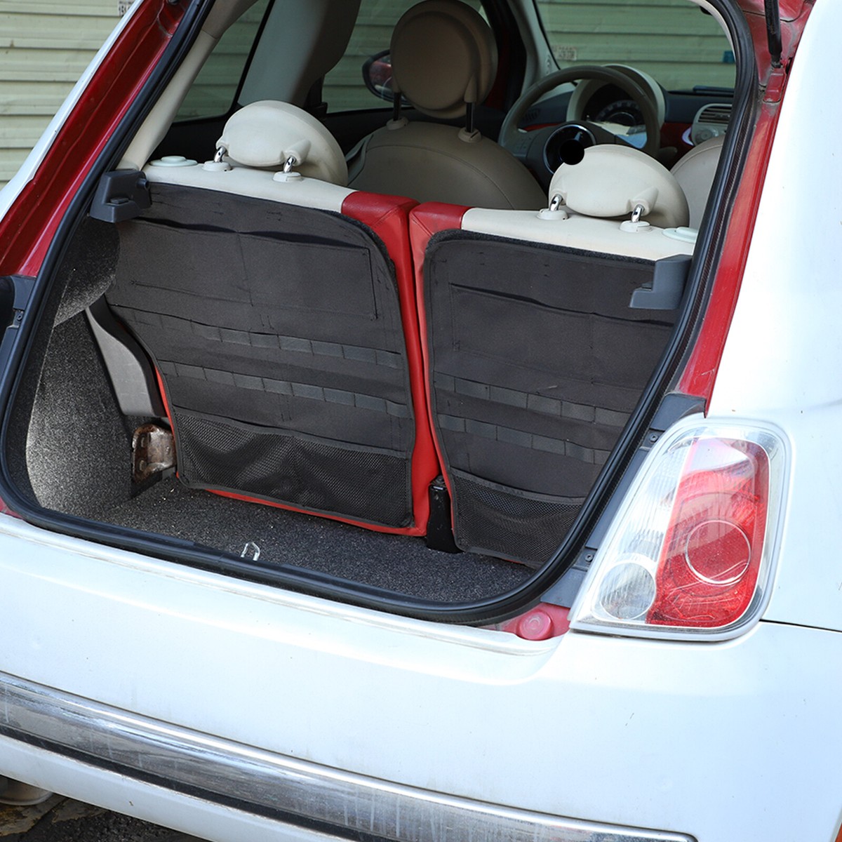 Black Trunk Organizer Back Seat Pocket Storage Bag For Fiat 500