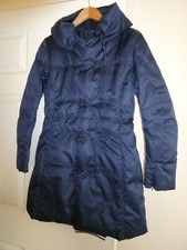 Calvin Klein Quilted Down Jacket Coat - Uk Size 10 - Navy - Toggle Zip Pockets