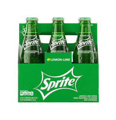 Sprite classic 8 Oz Glass Bottles (Pack of 6)
