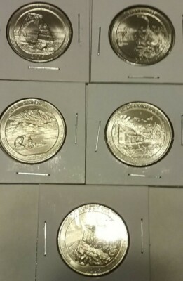2014 All Five D America the Beautiful Quarters - BU - 5 Coins - Uncirculated