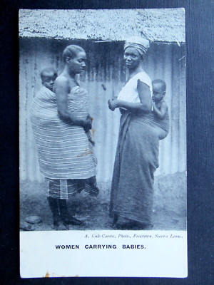 Einheimische Frauen tragen Babys SIERRA LEONE Westafrika - Lisk Carew um 1910 ethnisch