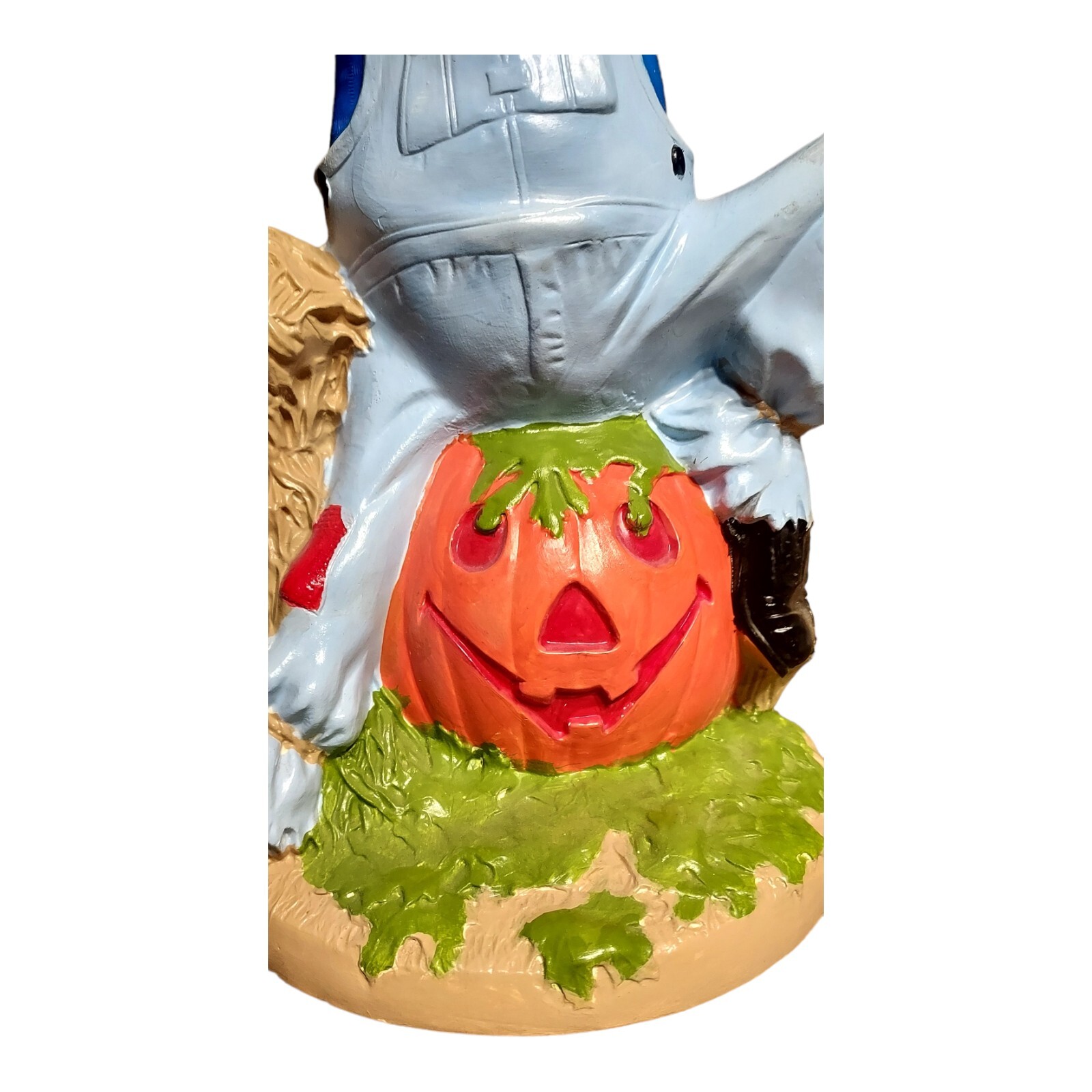 Vintage Halloween Ceramic Scarecrow on Jack O Lantern Hobbyist Byron Molds 1977 