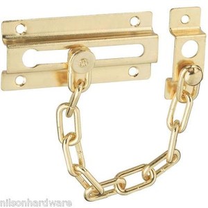 25 Steel Brass Plated Sliding Chain House Apartment Door Fastener