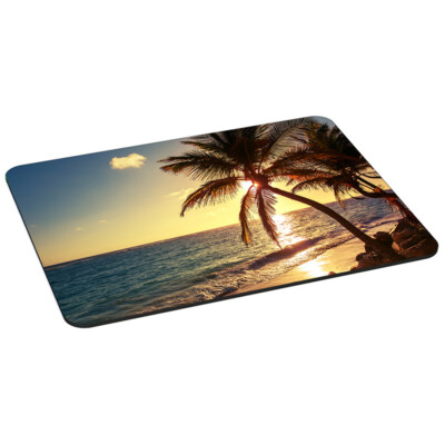 Mauspad XL Gaming Design Mousepad rutschfest, Strand Beach Palme Meer Sonne