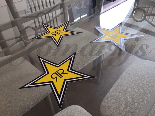 3 Calcomanías Auténticas Rockstar Bebidas Energéticas Logotipo BMX Motocross Racing - Imagen 7 de 8