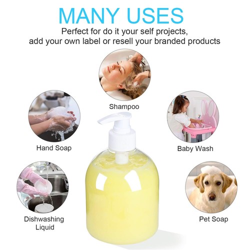 16oz/500ml Refillable Hand Soap Shampoo Lotion Oil Plastic Pump Bottle Dispenser - Picture 4 of 5