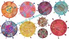 32" Round Indian Vintage Floor Pillow Bohemian Patchwork Floor Cushion Pouf Case