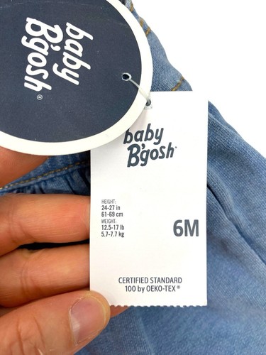 NEW BABY B'GOSH 'Denim Jumper Dress' Baby Girls 6 Months OshKosh Overalls Blue - Picture 4 of 10