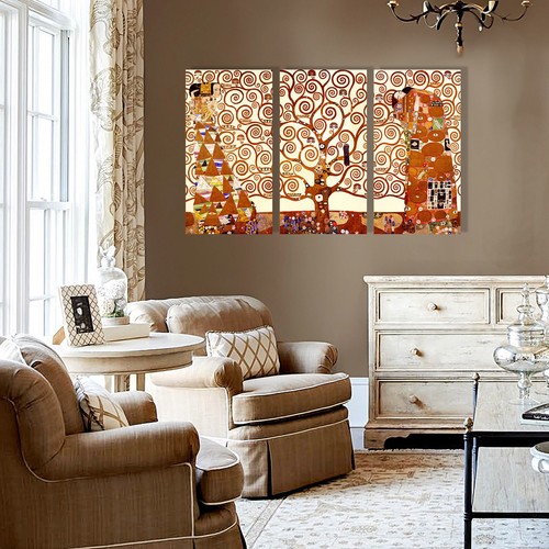 Stretched Framed Tree of Life canvas prints Split print Gustav Klimt home art - Bild 2 von 3