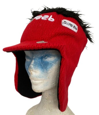 Dare 2b Mad Hat One Size Ski Red Knit Peak Ear Flaps Novelty Winter Warmer