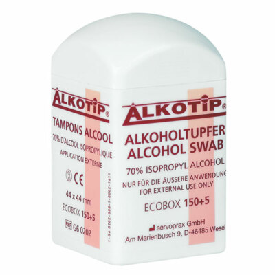 Alkotip Alkoholtupfer, ECO-Box 150+5 Stück