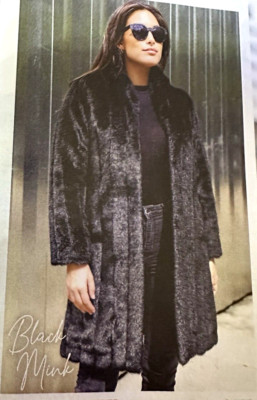 Donna Salyers Fabulous Furs Faux Fur Black Mink Stroller Plus Size 2X