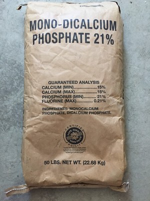 50 lbs Mono-Dicalcium Phosphate 21% Fluorine Calcium Soil Livestock, Deer Health