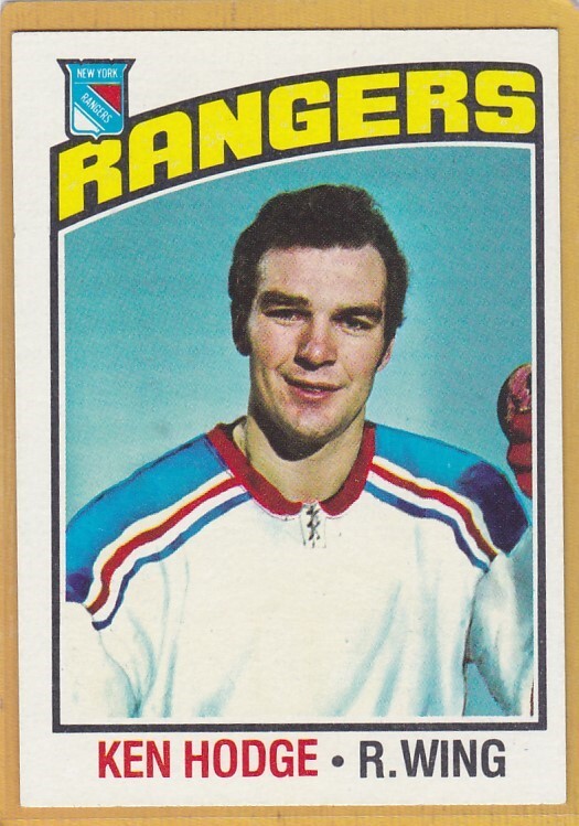 1976-77 TOPPS HOCKEY KEN HODGE #25 RANGERS EXMT/NM *A13948