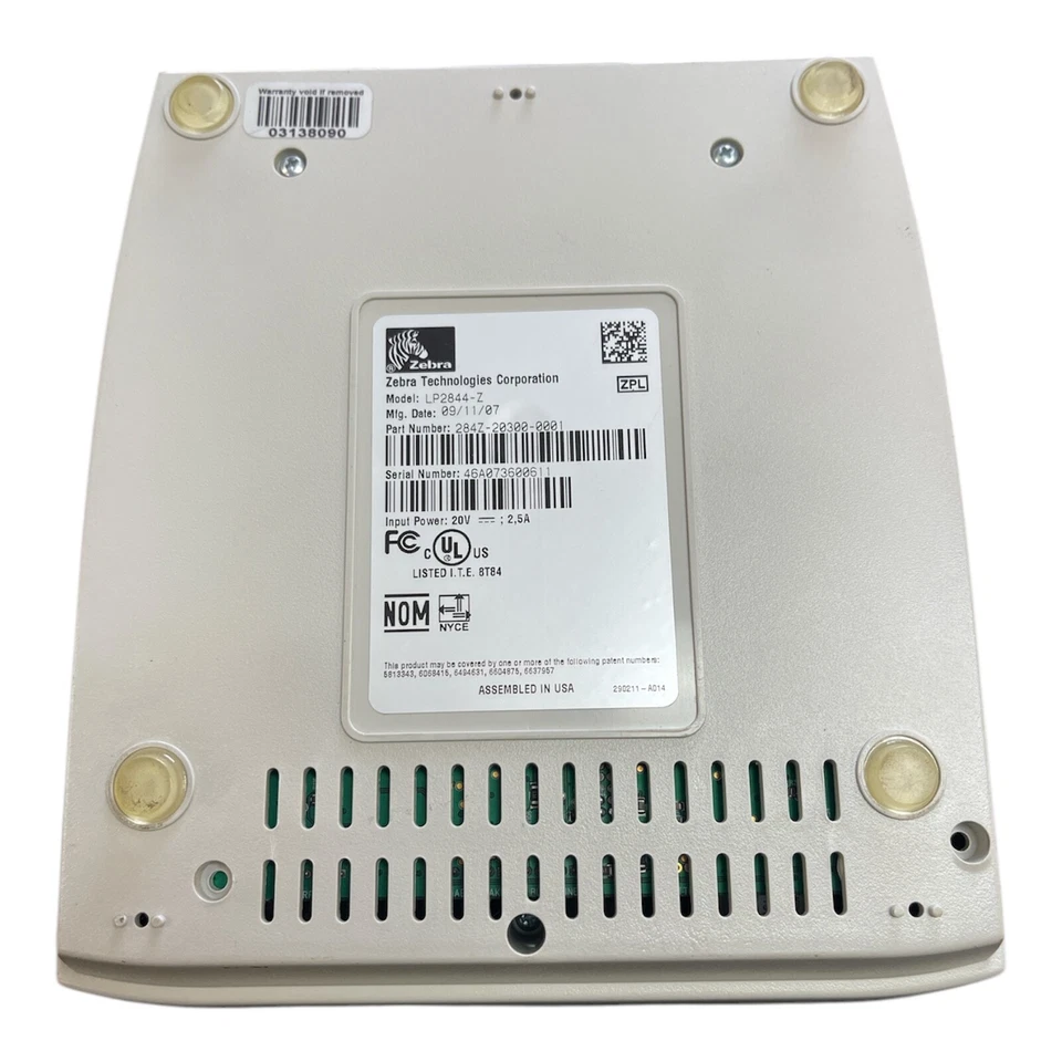 Zebra LP2844-Z Direct Thermal Label Printer PN 284Z-20300-0001  Parts - Image 3 of 3