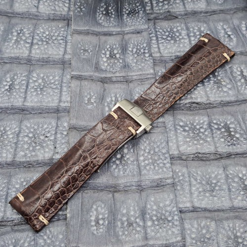 22mm/18mm Ostrich Leg Leather Watch Band Exotic Leather Minimalist Design - Picture 9 of 10